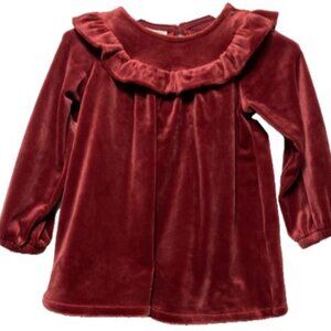 NWT Velour Ruffle Dress Set 24M